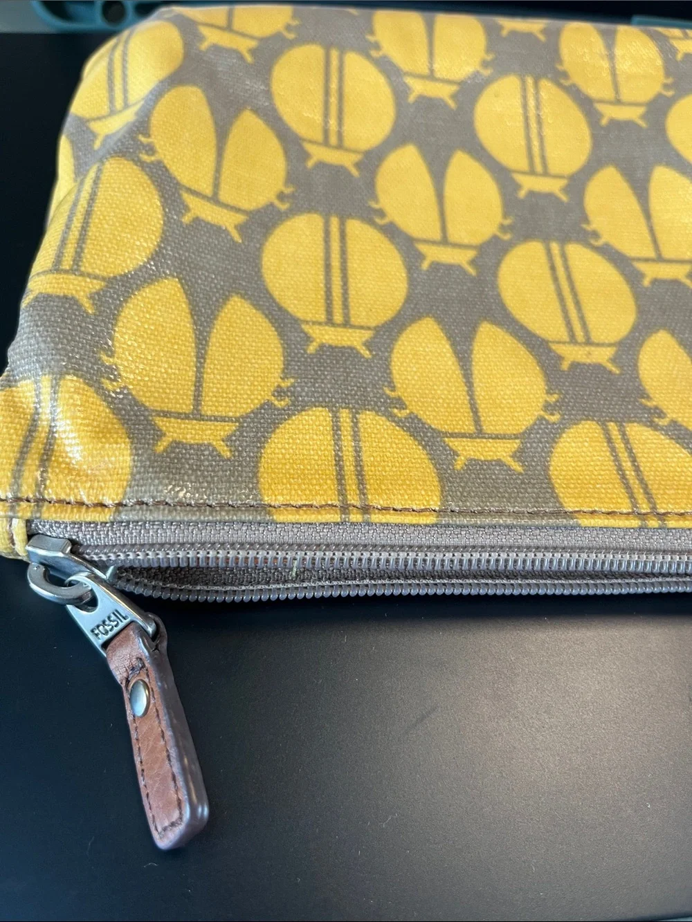 Fossil Key-Per Clutch Ladybugs Gray and Yellow